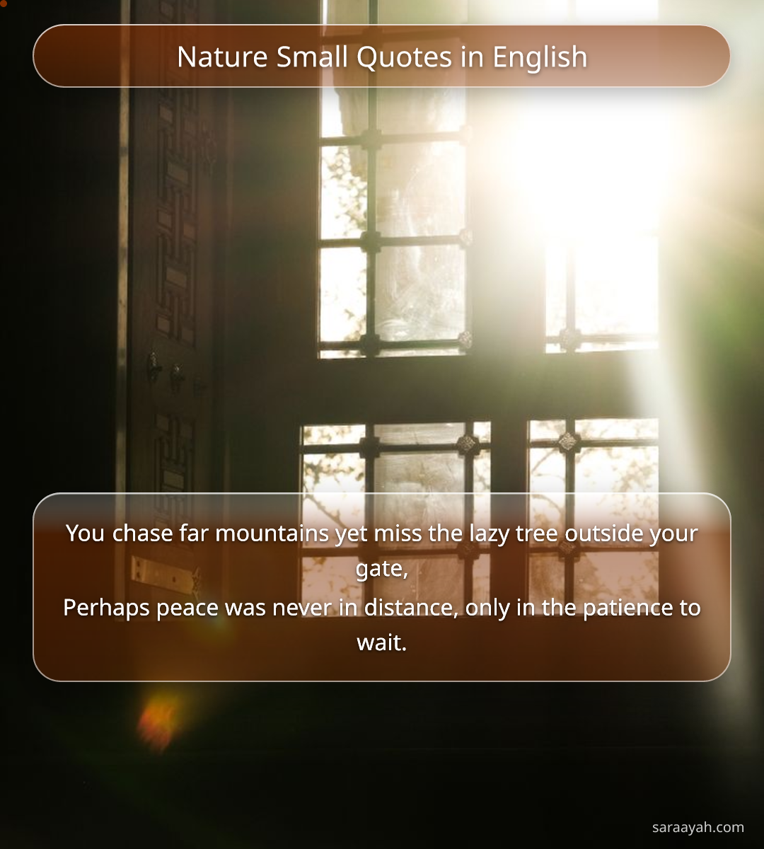Nature Small Quotes in English