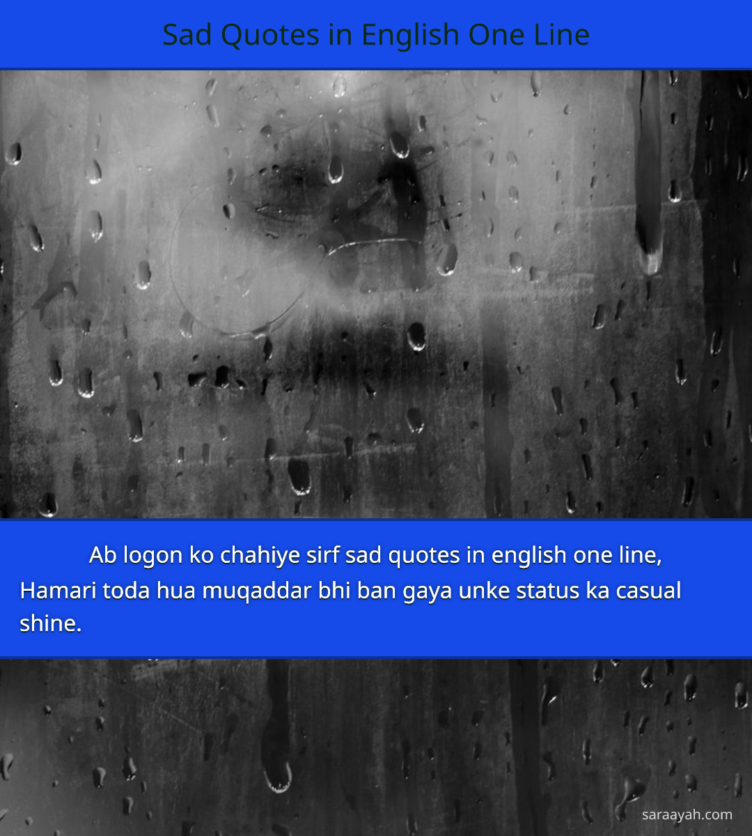 Sad Quotes in English One Line